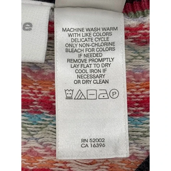 Liz Claiborne Fair Isle V Neck Sweater Women‎ Size M Colorful Geometric Pattern - Picture 6 of 6